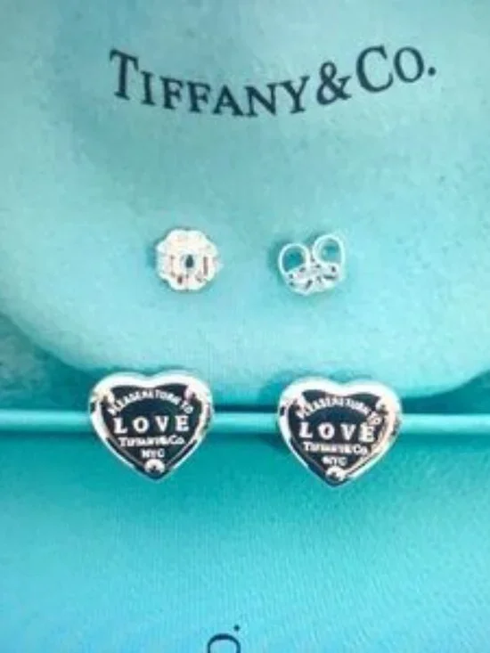 Tiffany & Co. Silver Heart Earrings - Picture 2 of 4